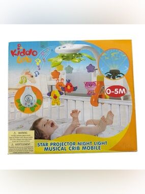 KiddoLab Star Projector Night Light Musical Crib Mobile 0-5M Open Box New